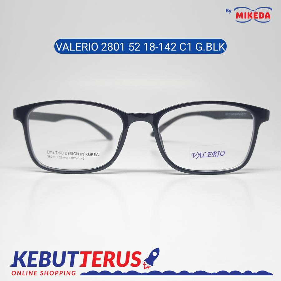 Mikeda-FRAME KACAMATA VALERIO 2801 C1 G.BLK + LENSA(MINUS/CYLINDER)