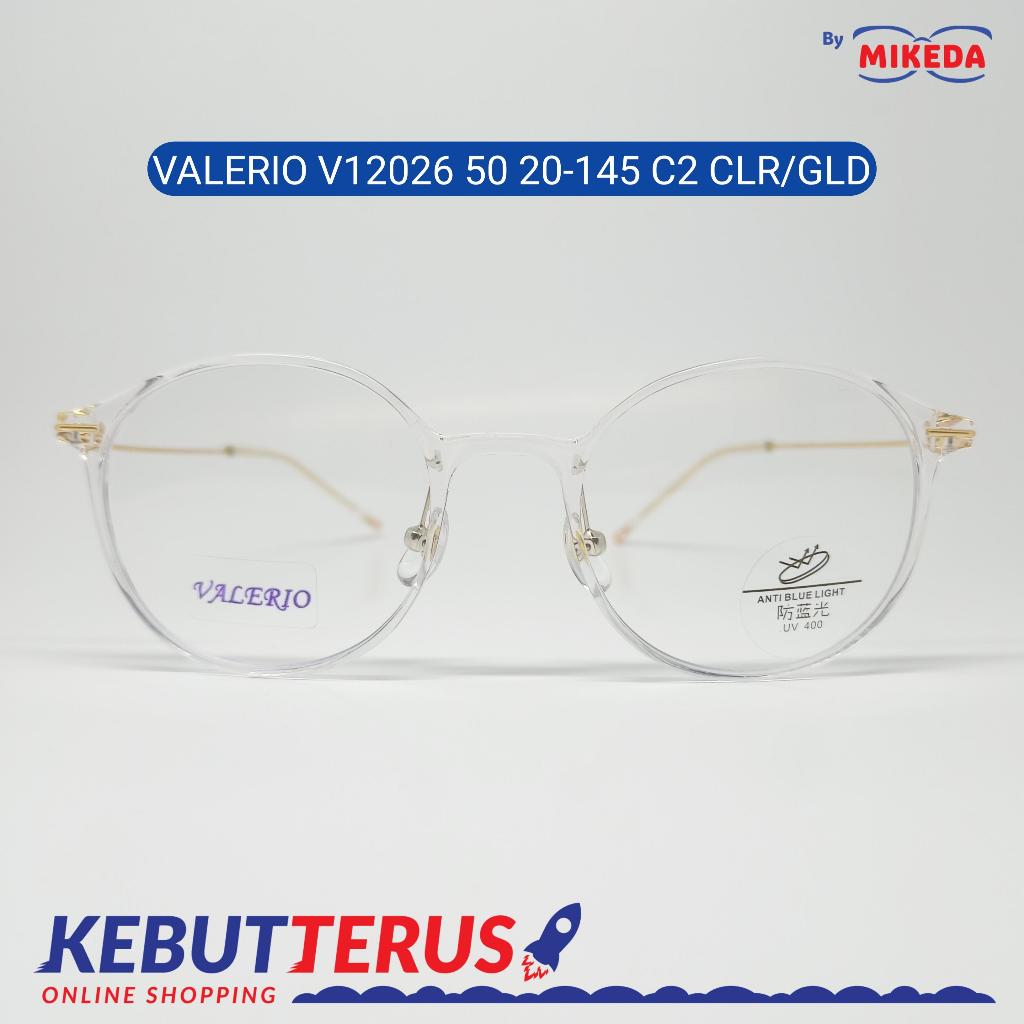 Mikeda-FRAME KACAMATA VALERIO V12026 C2 CLR/GLD + LENSA(MINUS/CYLINDER)
