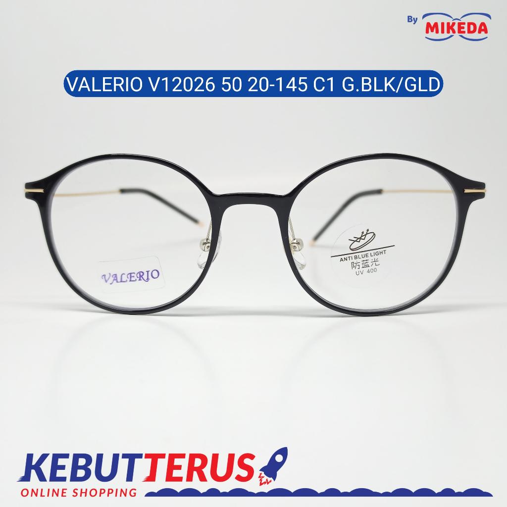 Mikeda-FRAME KACAMATA VALERIO V12026 C1 G.BLK/GLD + LENSA(MINUS/CYLINDER)