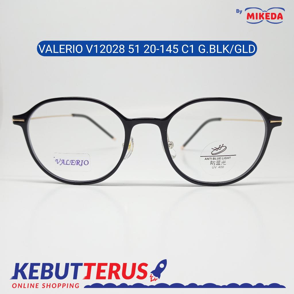 Mikeda-FRAME KACAMATA VALERIO V12028 C1 G.BLK/GLD + LENSA(MINUS/CYLINDER)
