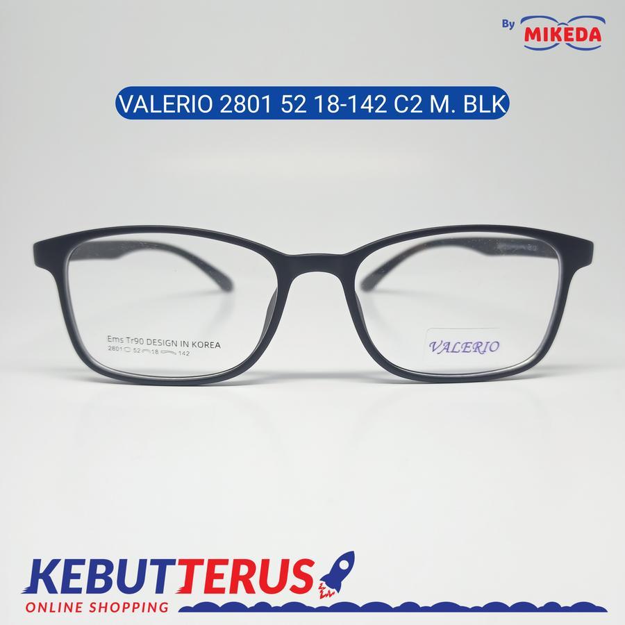 Mikeda-FRAME KACAMATA VALERIO 2801 C2 M.BLK + LENSA(MINUS/CYLINDER)