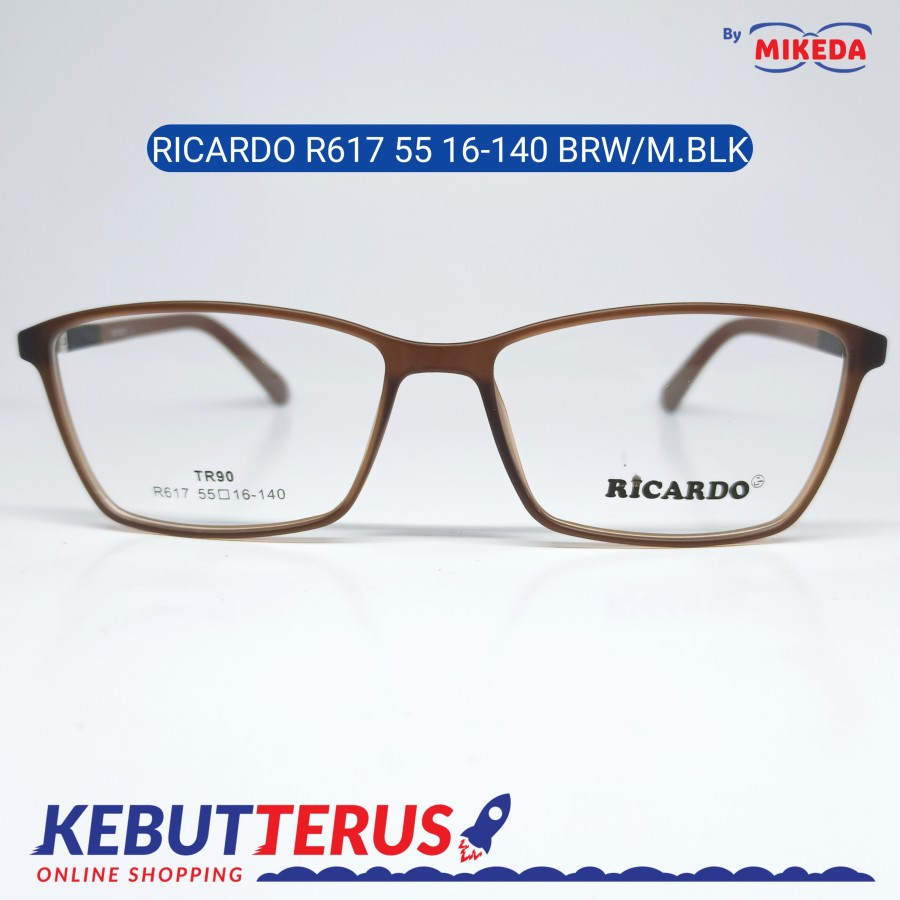 Mikeda-FRAME KACAMATA RICARDO R617-55BRW/M.BLK + LENSA(MINUS/CYLINDER)