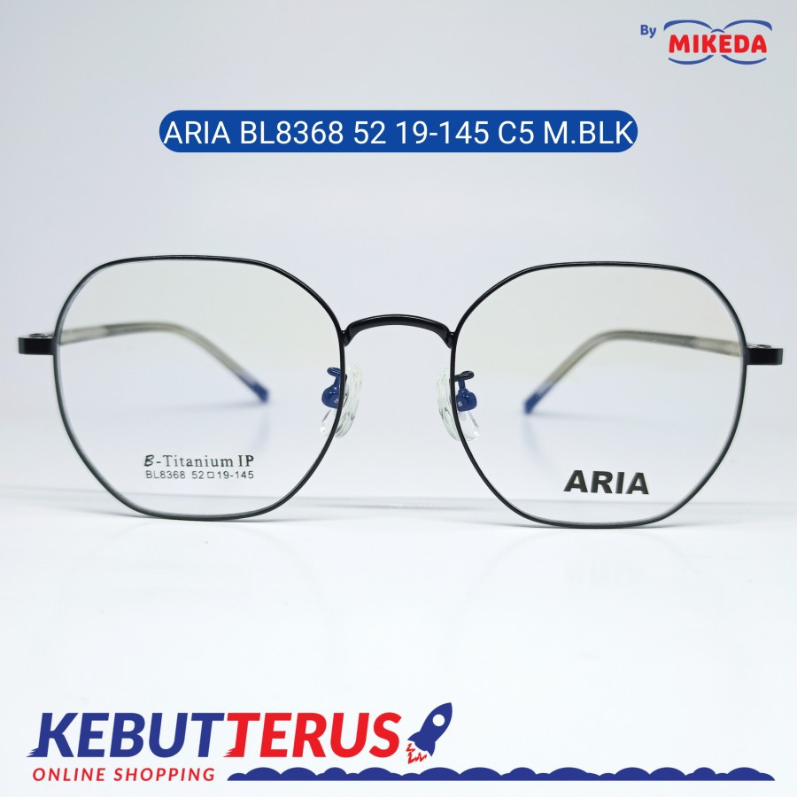 Mikeda-FRAME KACAMATA ARIA 8368 C5 M BLK + LENSA(MINUS/CYLINDER)