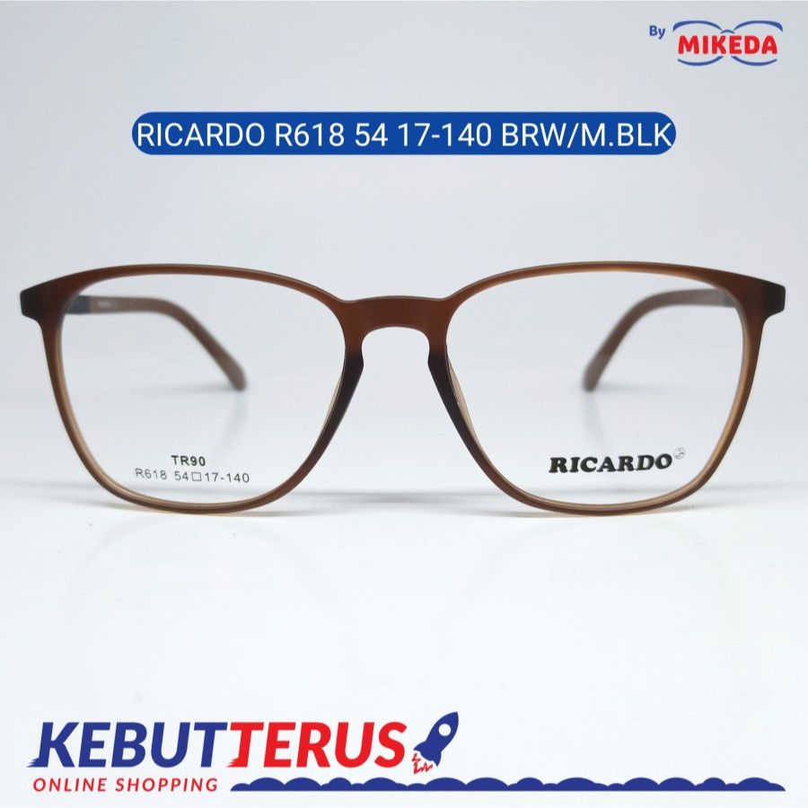 Mikeda-FRAME KACAMATA RICARDO R618-54BRW/M.BLK + LENSA(MINUS/CYLINDER)