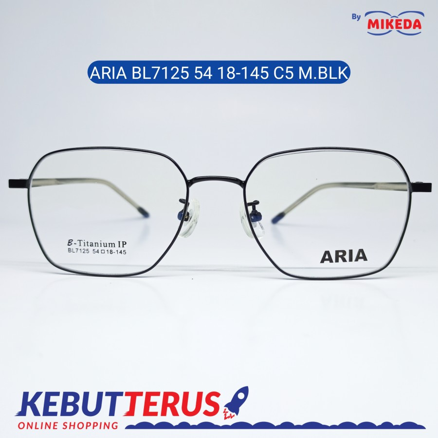 Mikeda-FRAME KACAMATA ARIA 7125 C5 M BLK + LENSA(MINUS/CYLINDER)