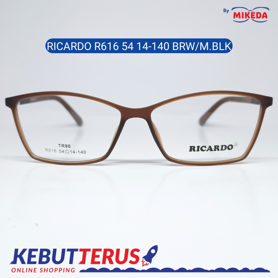 Mikeda-FRAME KACAMATA RICARDO R616 54 BRW/MBLK + LENSA(MINUS/CYLINDER)