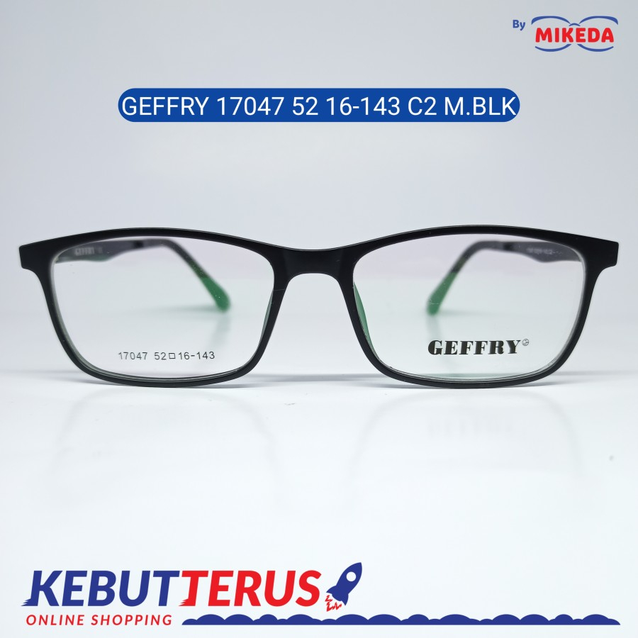 Mikeda-FRAME KACAMATA GEFFRY 17047 C2 M BLK + LENSA(MINUS/CYLINDER)