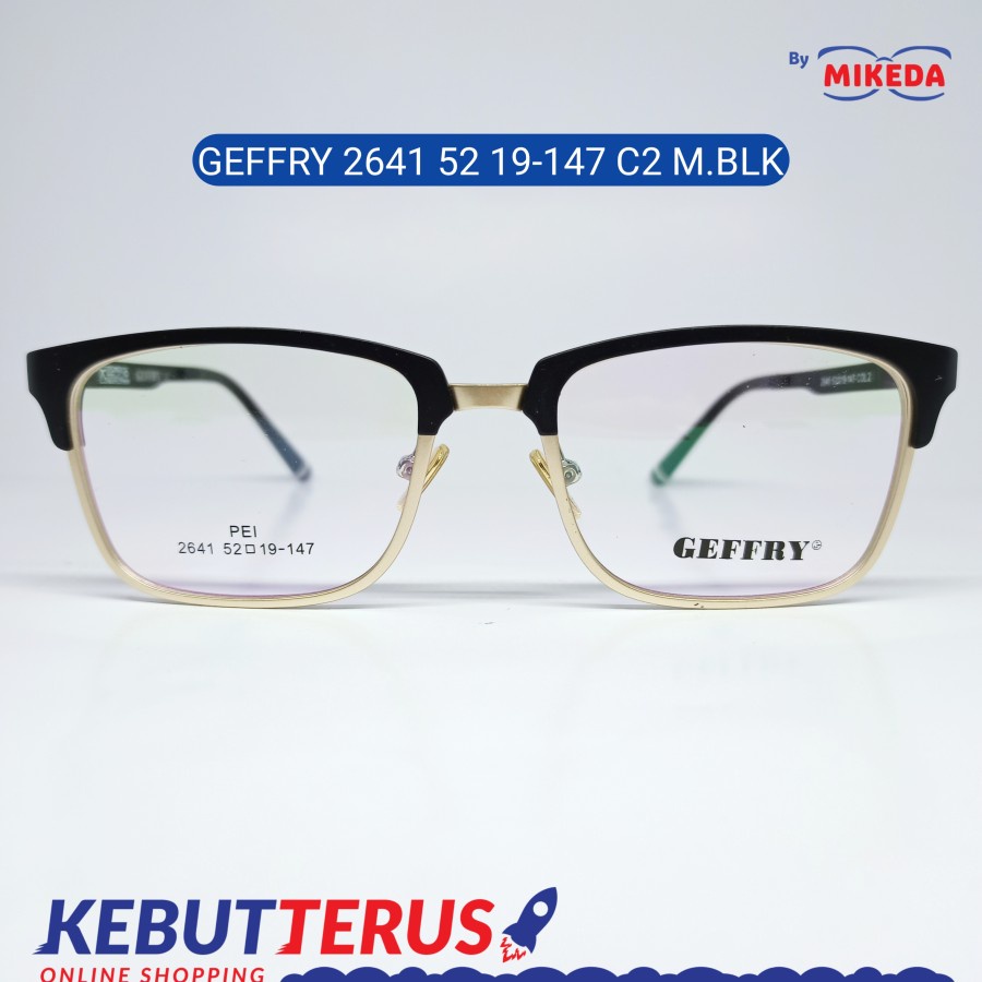 Mikeda-FRAME KACAMATA GEFFRY 2641 C2 M.BLK + LENSA(MINUS/CYLINDER)