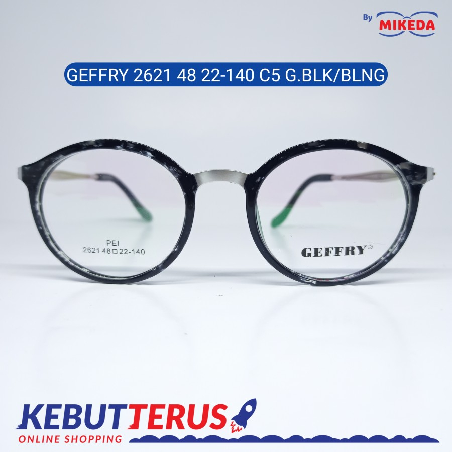 Mikeda-FRAME KACAMATA GEFFRY 2621 C5 G.BLK + LENSA(MINUS/CYLINDER)