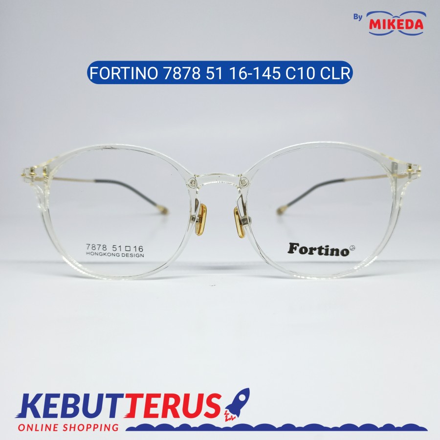 Mikeda-FRAME KACAMATA FORTINO 7878 C10 CLR + LENSA(MINUS/CYLINDER)