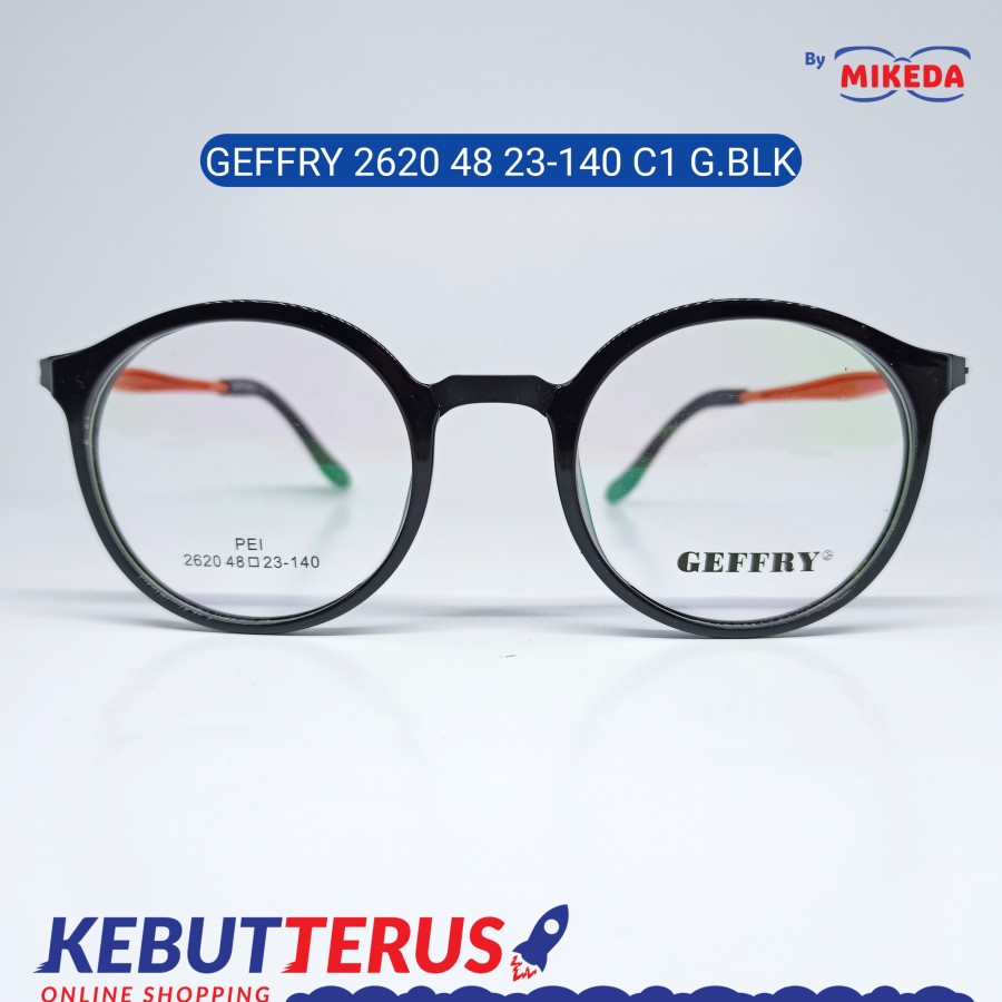 Mikeda-FRAME KACAMATA GEFFRY 2620 C1 G.BLK + LENSA(MINUS/CYLINDER)