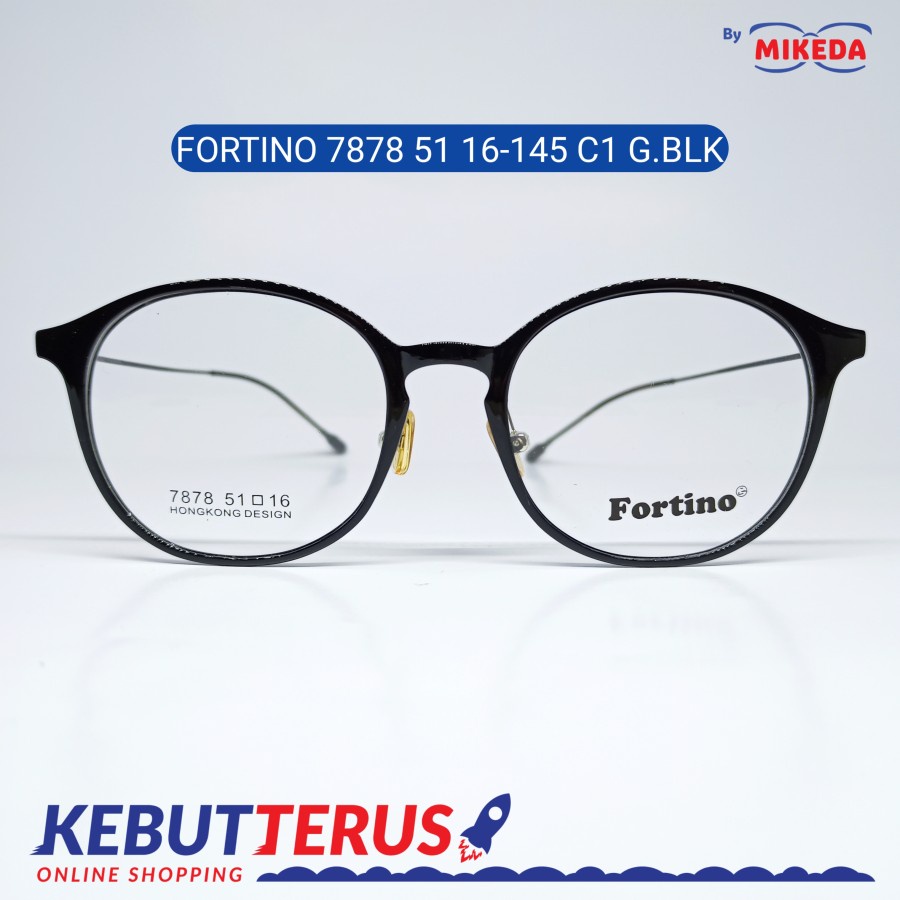 Mikeda-FRAME KACAMATA FORTINO 7878 C1 G.BLK + LENSA(MINUS/CYLINDER)