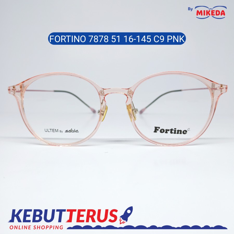 Mikeda-FRAME KACAMATA FORTINO 7878 C9 PNK + LENSA(MINUS/CYLINDER)