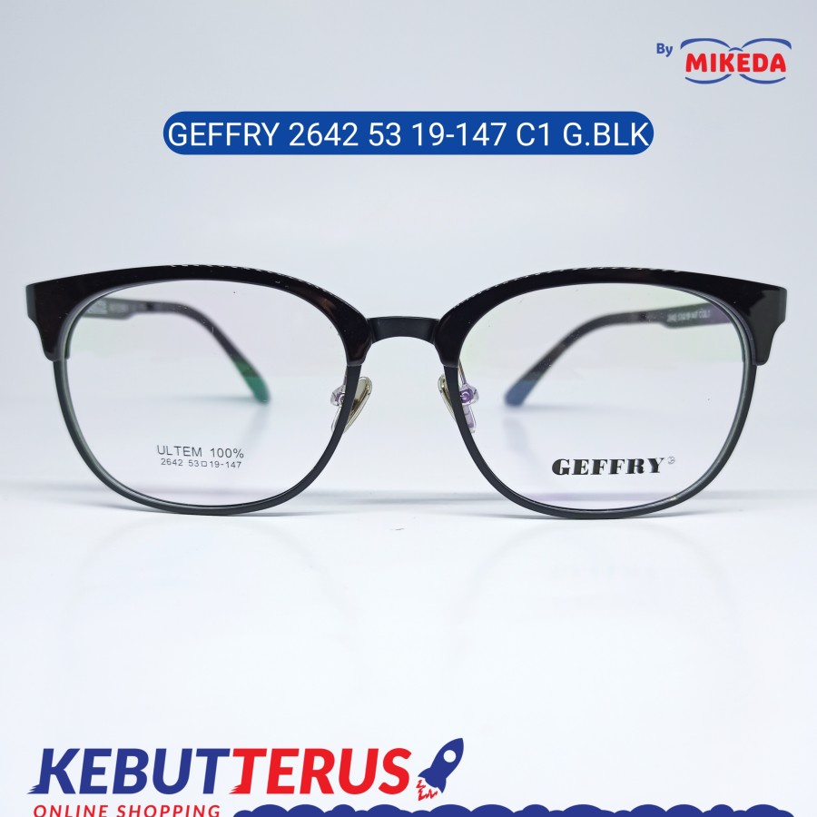 Mikeda-FRAME KACAMATA GEFFRY 2642 C1 G BLK + LENSA(MINUS/CYLINDER)
