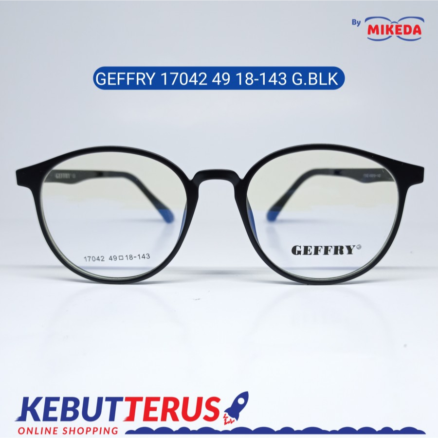 Mikeda-FRAME KACAMATA GEFFRY 17042 G.BLK + LENSA(MINUS/CYLINDER)