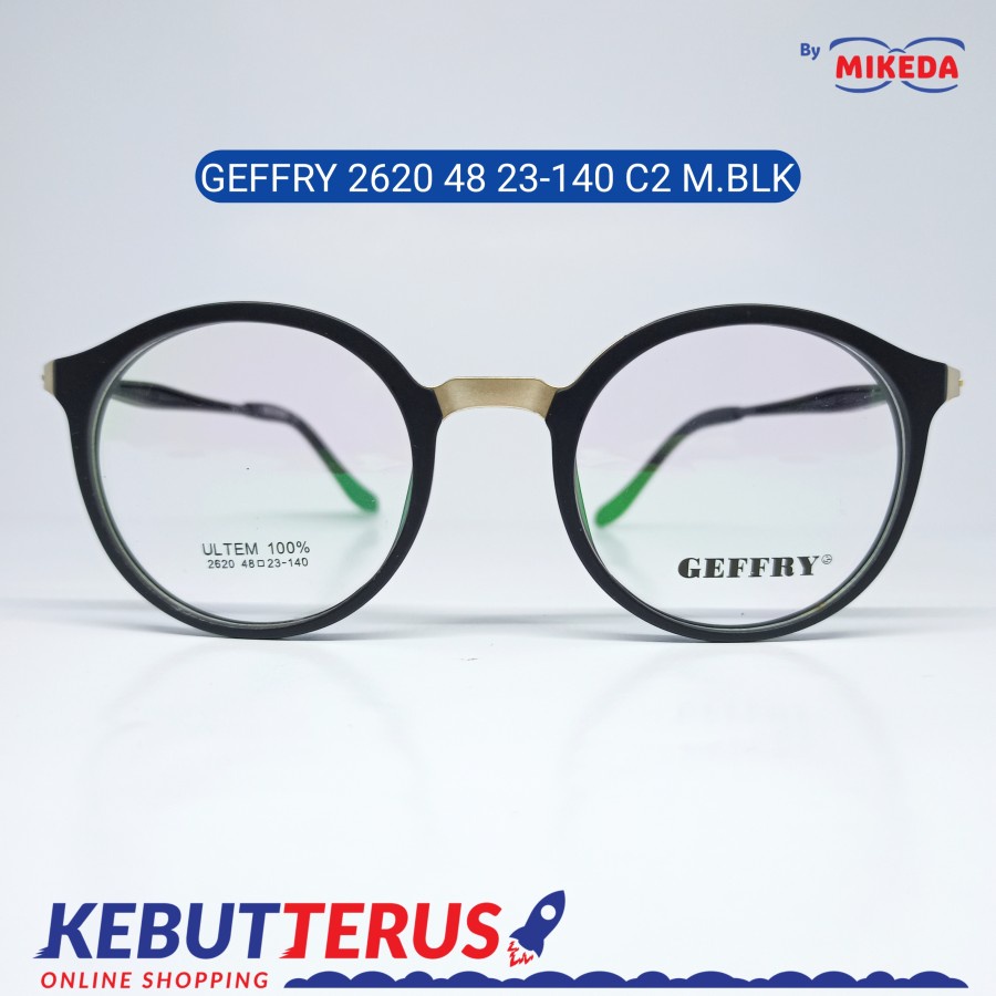 Mikeda-FRAME KACAMATA GEFFRY 2620 C2 M.BLK + LENSA(MINUS/CYLINDER)