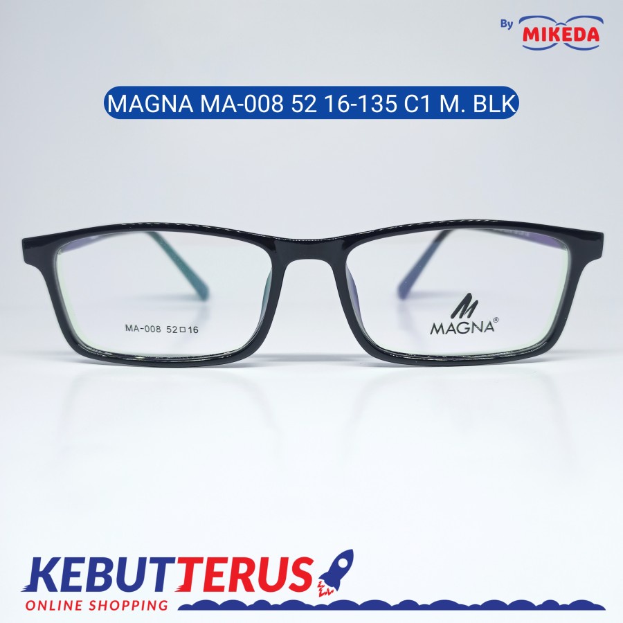 Mikeda-FRAME KACAMATA MAGNA MA - 008 C1A M.BLK + LENSA(MINUS/CYLINDER)