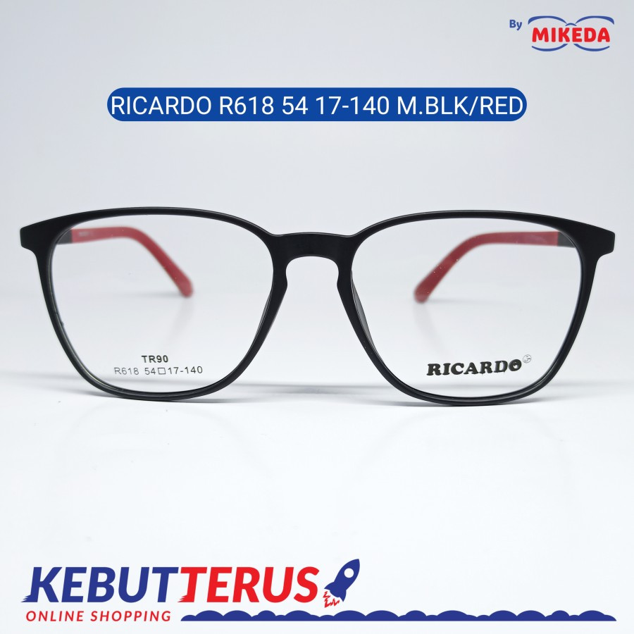 Mikeda-FRAME KACAMATA RICARDO R618-54M.BLK/RED + LENSA(MINUS/CYLINDER)