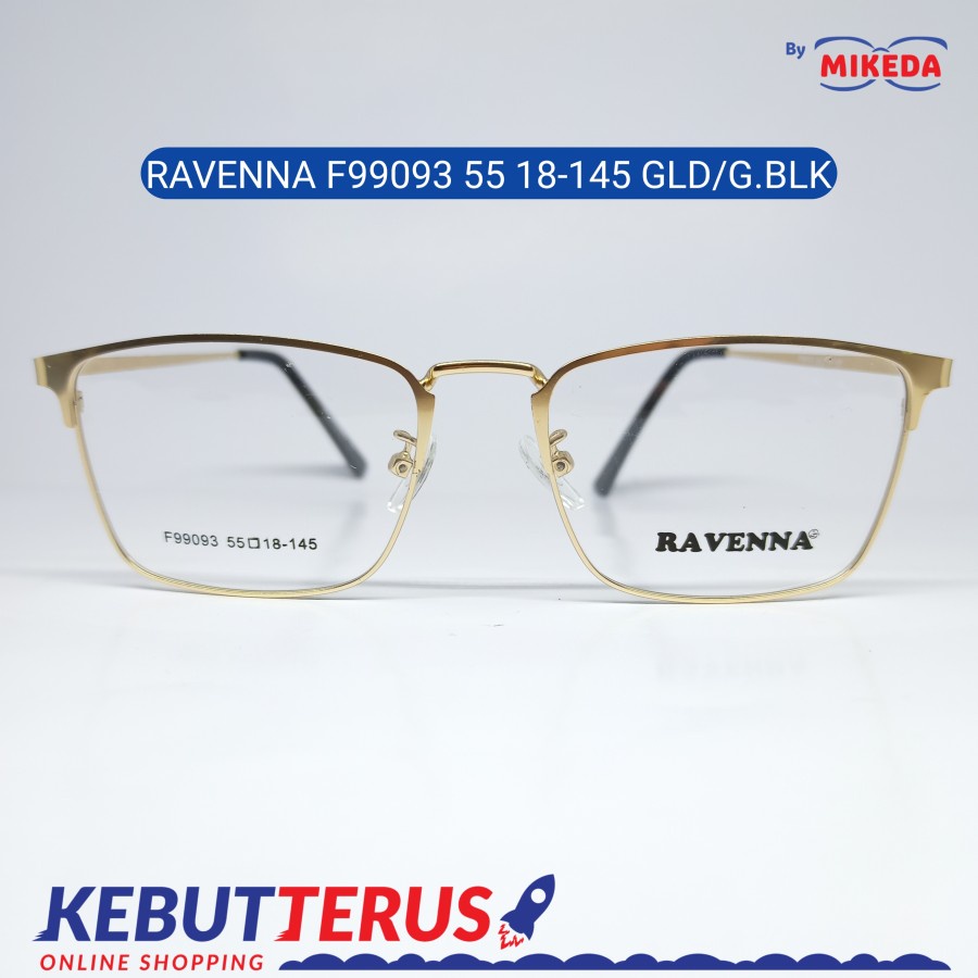 Mikeda-FRAME KACAMATA RAVENNA F99093 GLD/G.BLK + LENSA(MINUS/CYLINDER)