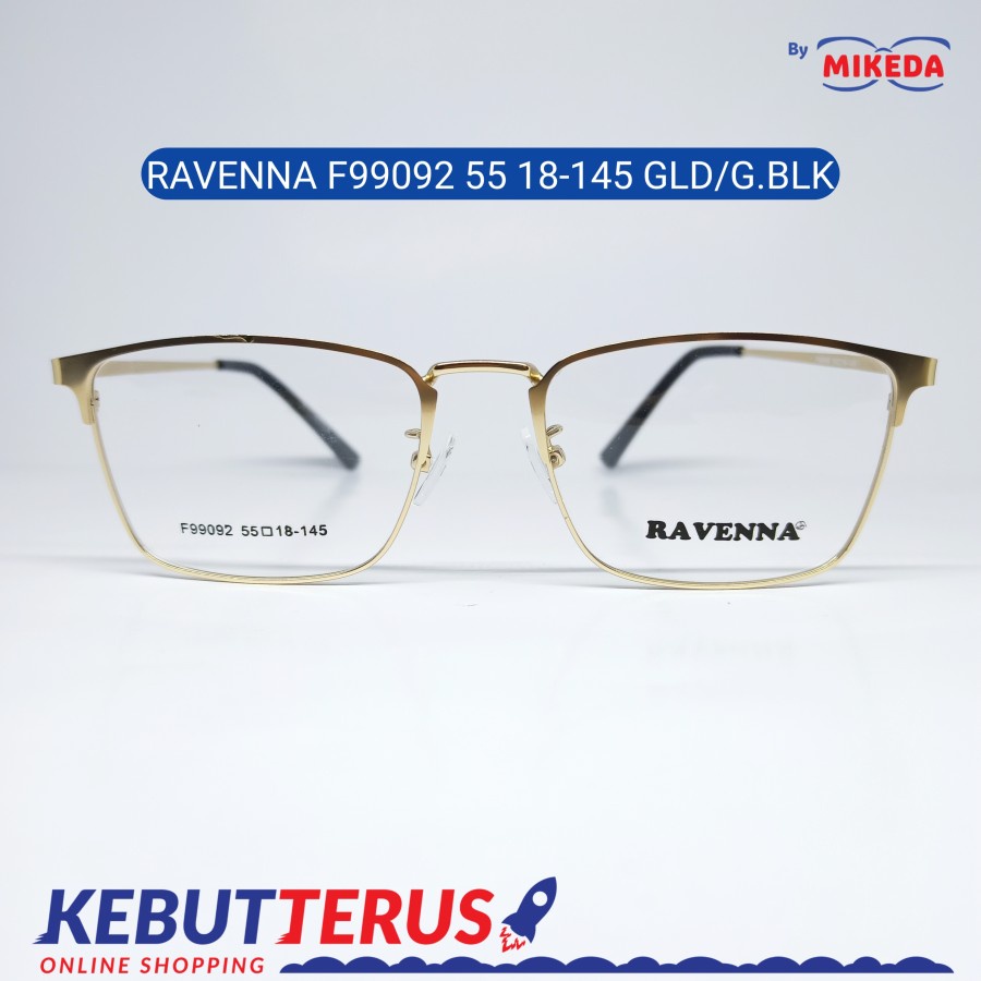 Mikeda-FRAME KACAMATA RAVENNA F99092 GLD/G.BLK + LENSA(MINUS/CYLINDER)