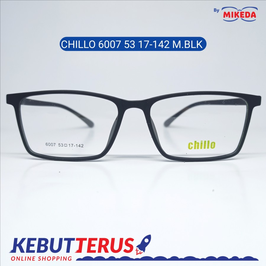 Mikeda-FRAME KACAMATA CHILLO 6007 M BLK + LENSA(MINUS/CYLINDER)