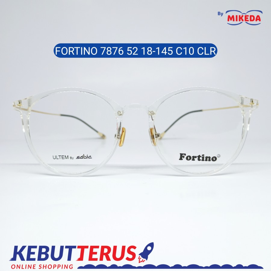 Mikeda-FRAME KACAMATA FORTINO 7876 C10 CLR + LENSA(MINUS/CYLINDER)