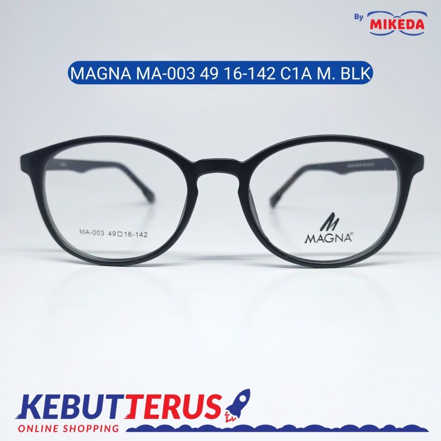 Mikeda-FRAME KACAMATA MAGNA MA - 003 C1A M BLK + LENSA(MINUS/CYLINDER)