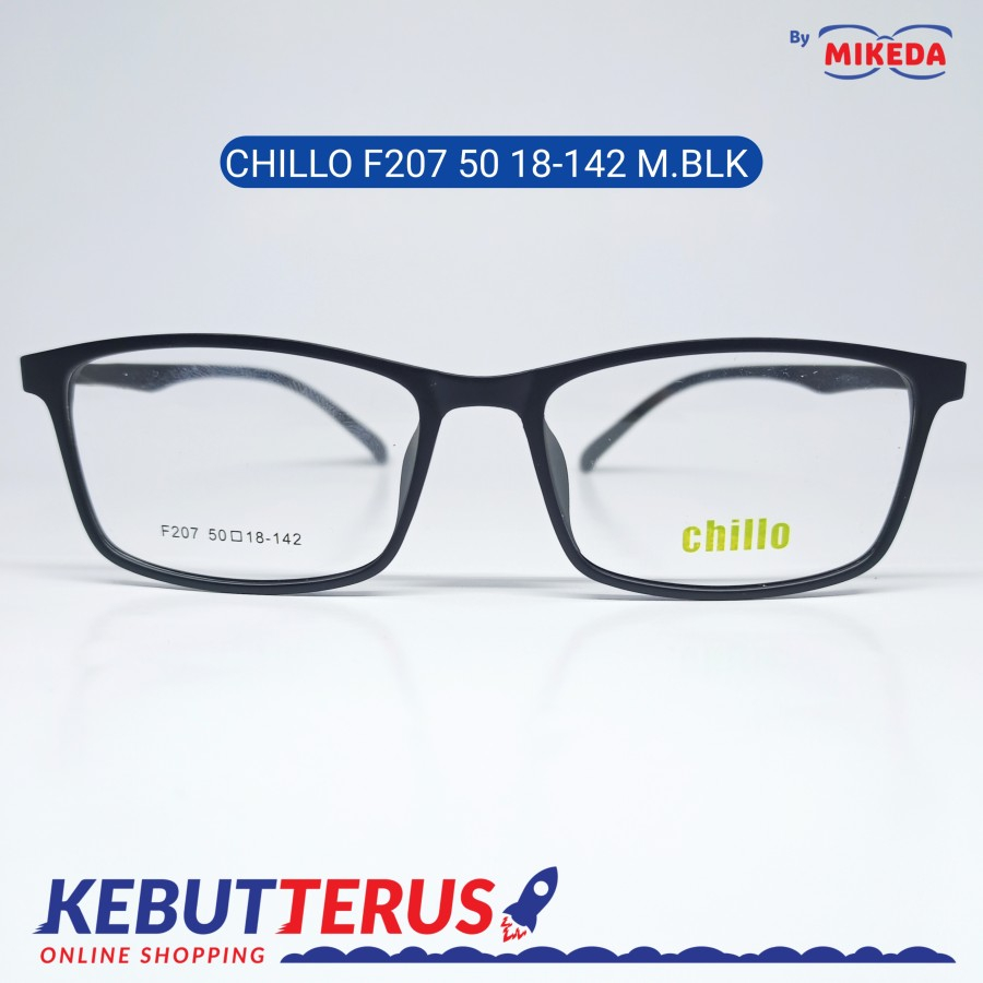 Mikeda-FRAME KACAMATA CHILLO F207 M BLK + LENSA(MINUS/CYLINDER)