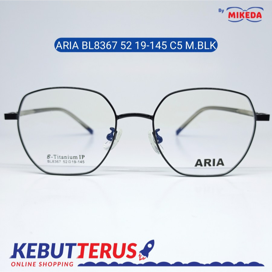 Mikeda-FRAME KACAMATA ARIA 8367 C5 M BLK + LENSA(MINUS/CYLINDER)