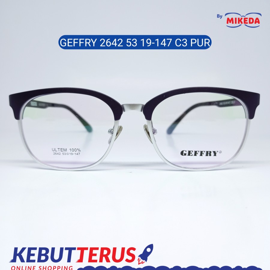Mikeda-FRAME KACAMATA GEFFRY 2642 C3 PUR + LENSA(MINUS/CYLINDER)