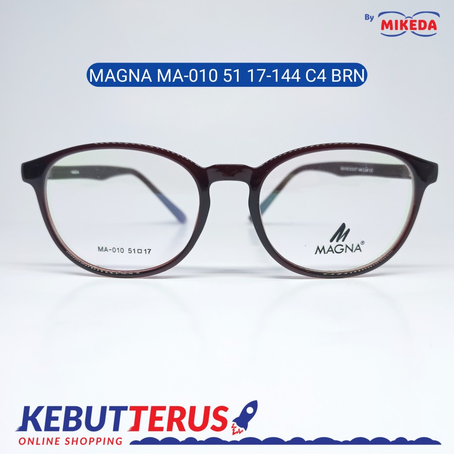 Mikeda-FRAME KACAMATA MAGNA MA - 010 C4 BRN + LENSA(MINUS/CYLINDER)