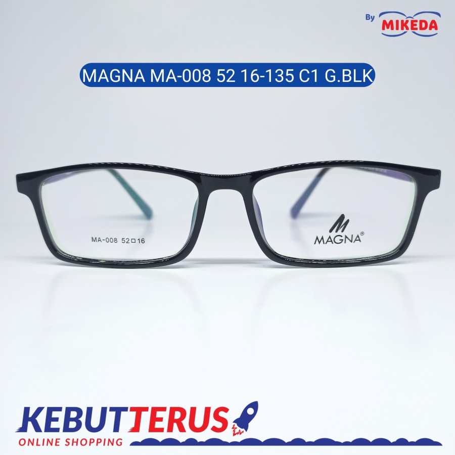 Mikeda-FRAME KACAMATA MAGNA MA - 008 C1 G.BLK + LENSA(MINUS/CYLINDER)