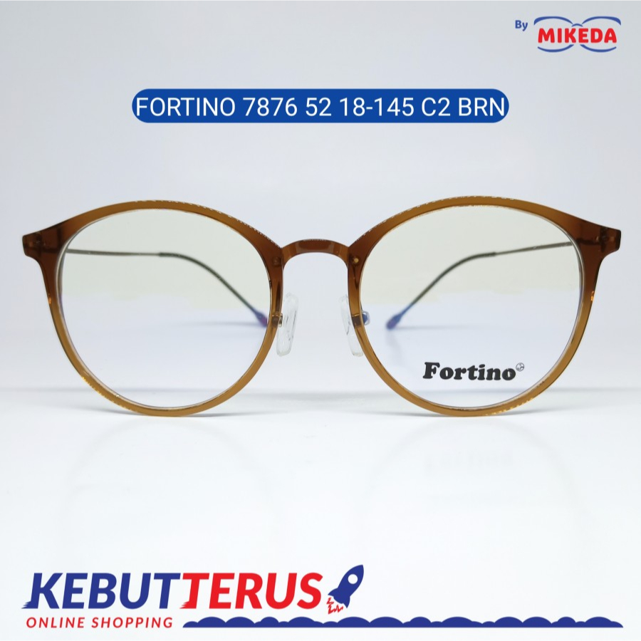 Mikeda-FRAME KACAMATA FORTINO 7876 C2 BRN + LENSA(MINUS/CYLINDER)