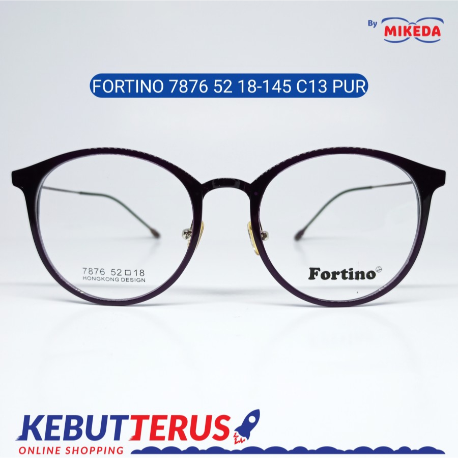 Mikeda-FRAME KACAMATA FORTINO 7876 C13 PUR + LENSA(MINUS/CYLINDER)