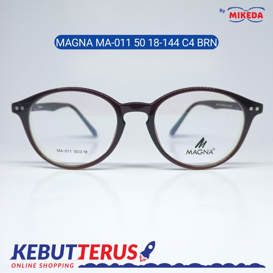 Mikeda-FRAME KACAMATA MAGNA MA - 011 C4 BRN + LENSA(MINUS/CYLINDER)