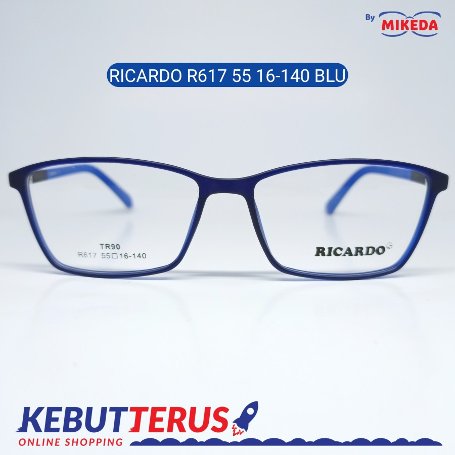 Mikeda-FRAME KACAMATA RICARDO R617-55 BLU + LENSA(MINUS/CYLINDER)
