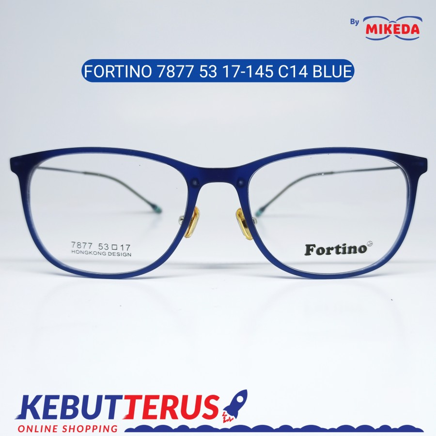 Mikeda-FRAME KACAMATA FORTINO 7877 C14 BLUE + LENSA(MINUS/CYLINDER)