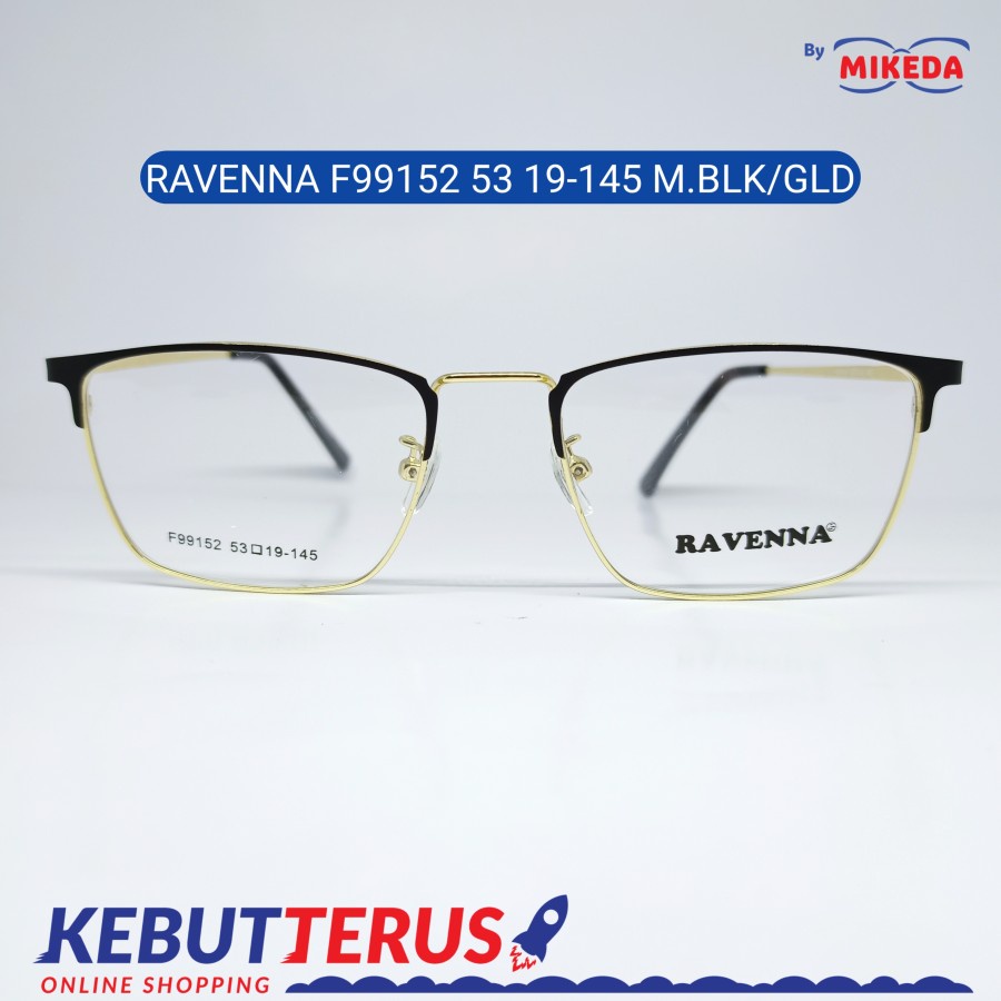 Mikeda-FRAME KACAMATA RAVENNA F99152 M.BLK/GLD + LENSA(MINUS/CYLINDER)