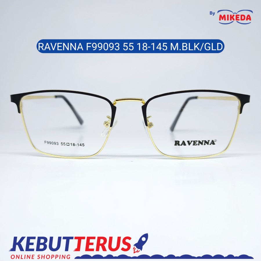 Mikeda-FRAME KACAMATA RAVENNA F99093 M.BLK/GLD + LENSA(MINUS/CYLINDER)