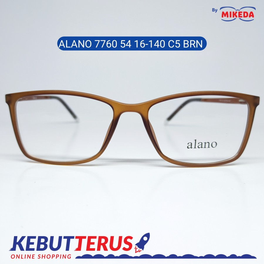 Mikeda-FRAME KACAMATA ALANO 7760 C5 BRN + LENSA(MINUS/CYLINDER)