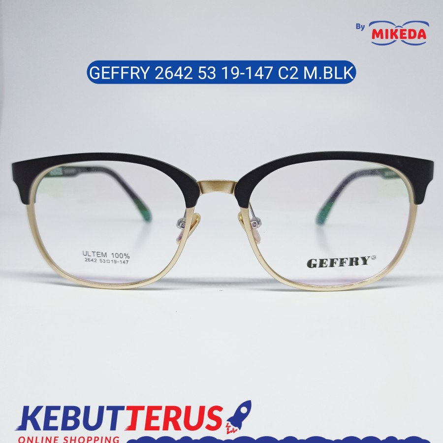 Mikeda-FRAME KACAMATA GEFFRY 2642 C2 M.BLK + LENSA(MINUS/CYLINDER)
