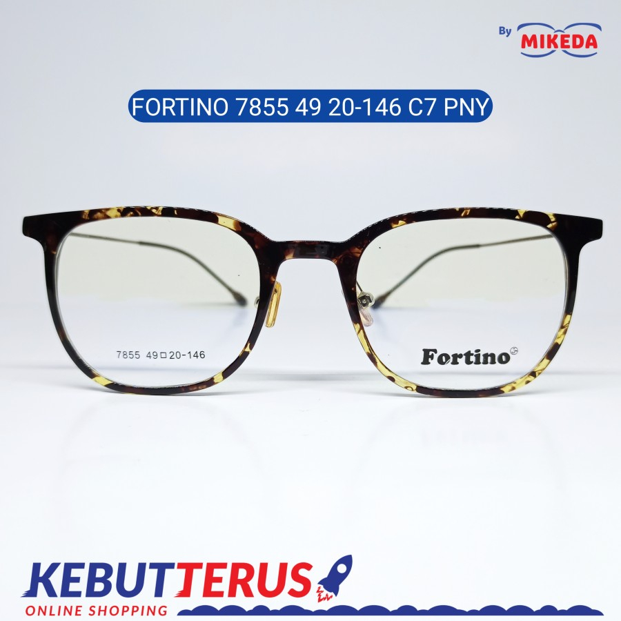 Mikeda-FRAME KACAMATA FORTINO 7855 C7 PNY + LENSA(MINUS/CYLINDER)