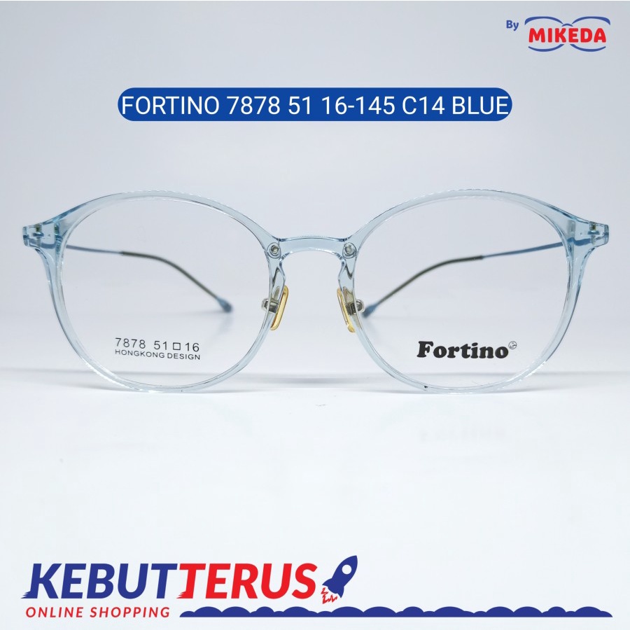 Mikeda-FRAME KACAMATA FORTINO 7878 C14 BLUE + LENSA(MINUS/CYLINDER)