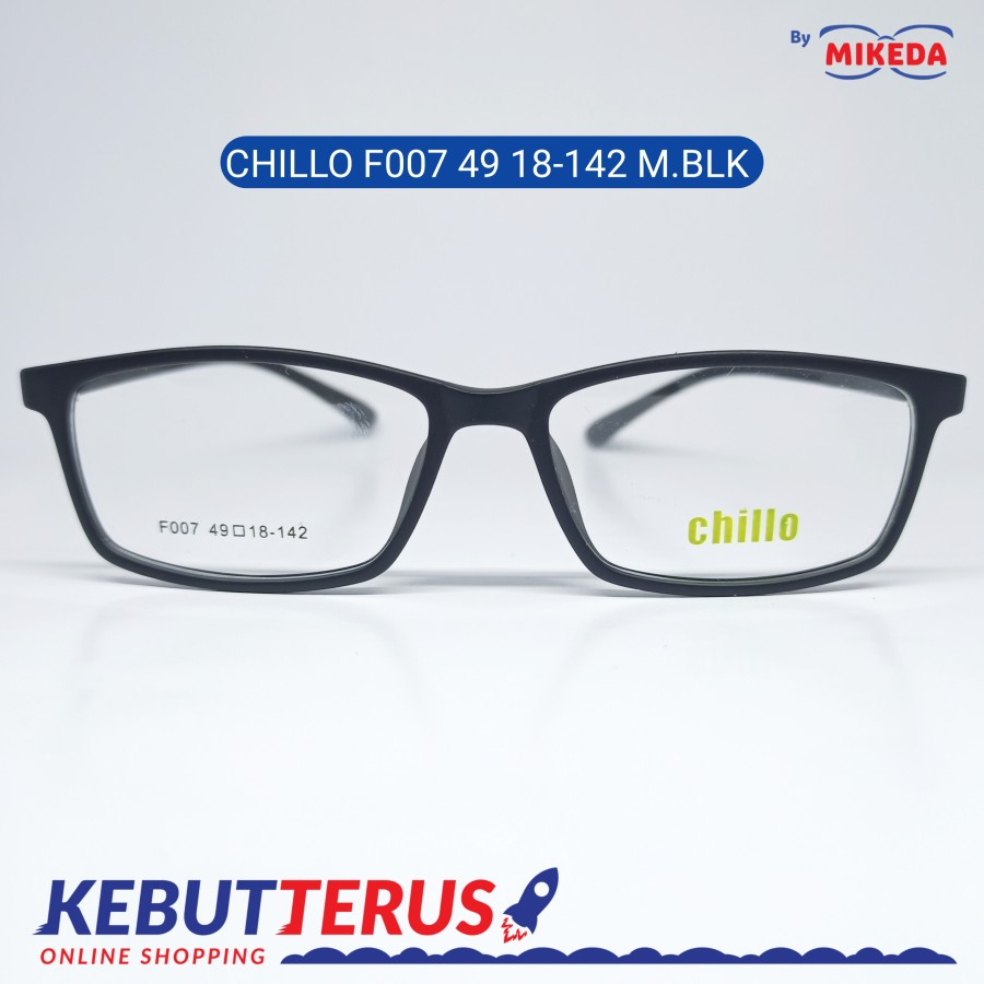Mikeda-FRAME KACAMATA CHILLO F007 M BLK + LENSA(MINUS/CYLINDER)