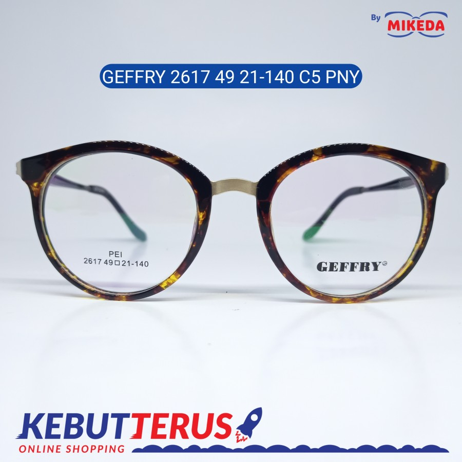 Mikeda-FRAME KACAMATA GEFFRY 2617 C5 PNY + LENSA(MINUS/CYLINDER)