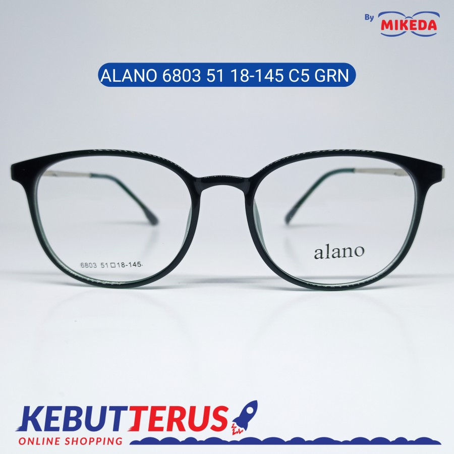 Mikeda-FRAME KACAMATA ALANO 6803 C5 GRN + LENSA(MINUS/CYLINDER)