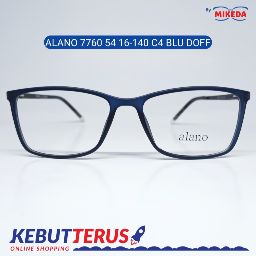 Mikeda-FRAME KACAMATA ALANO 7760 C4 BLU DOFF + LENSA(MINUS/CYLINDER)