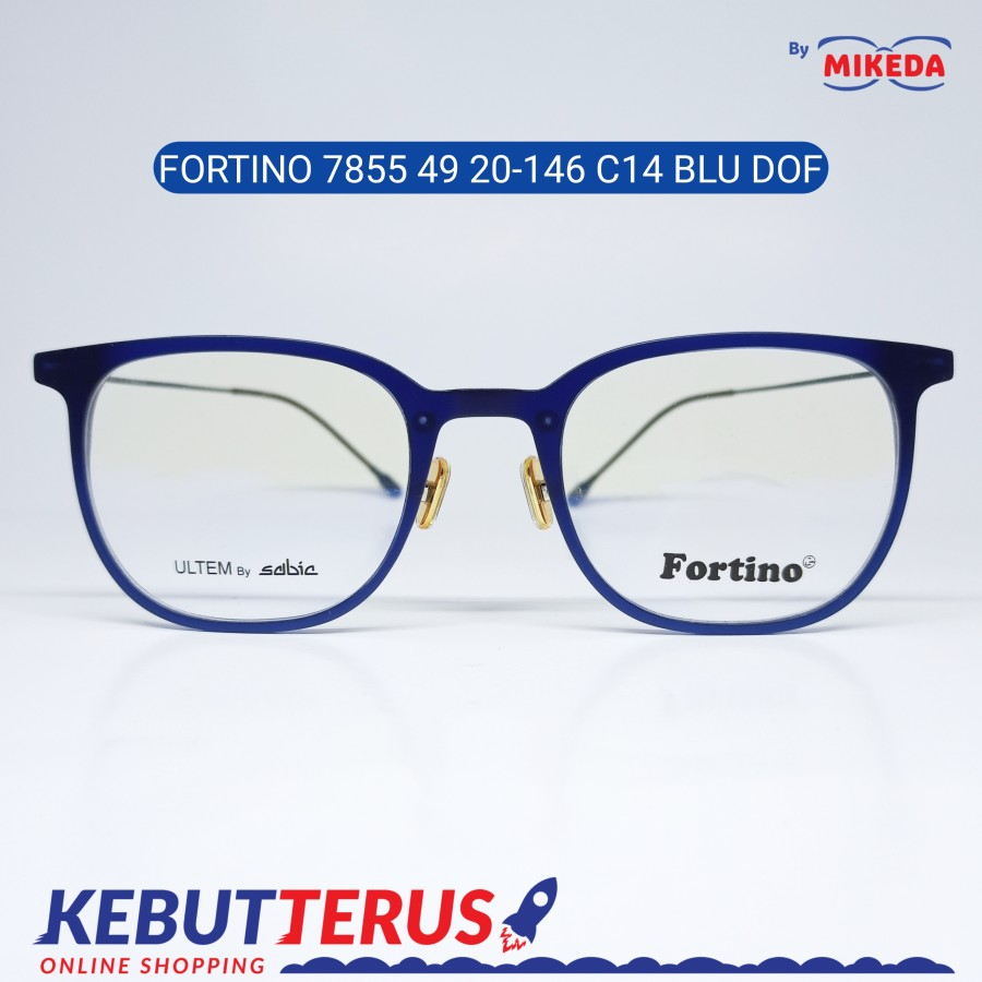 Mikeda-FRAME KACAMATA FORTINO 7855 C14 BLU DOF + LENSA(MINUS/CYLINDER)