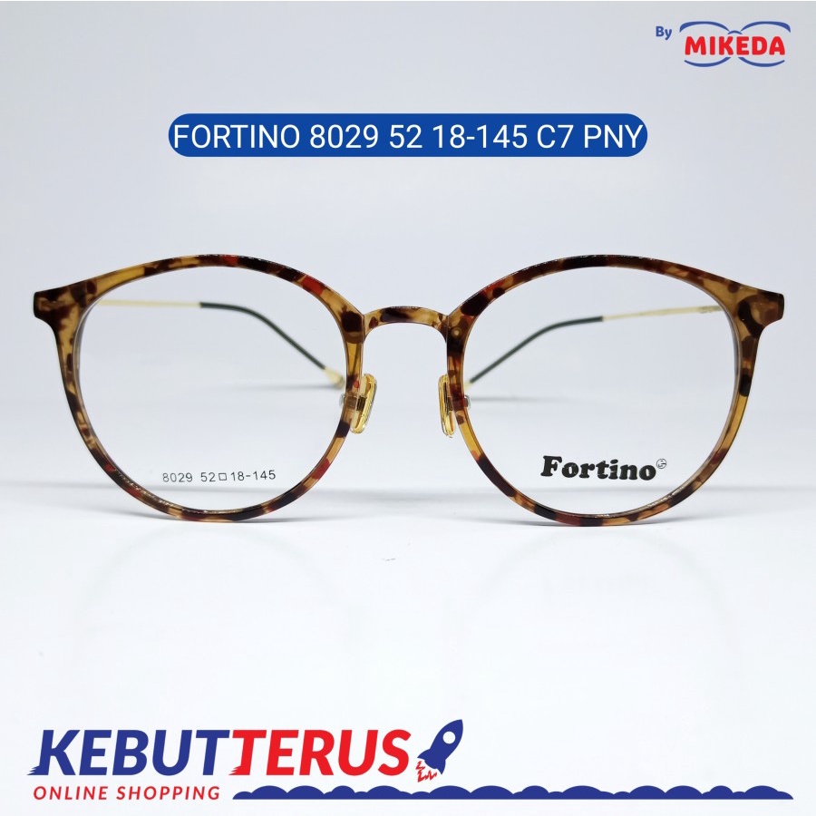 Mikeda-FRAME KACAMATA FORTINO 8029 C7 PNY + LENSA(MINUS/CYLINDER)