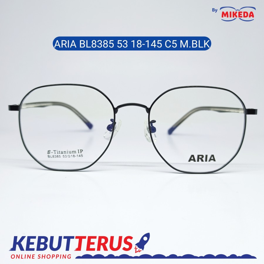 Mikeda-FRAME KACAMATA ARIA 8385 C5 M BLK + LENSA(MINUS/CYLINDER)